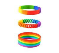 UPKOCH 3 piezas Pulsera de Silicona Arcoíris Brazaletes Ligeros y Duraderos para Amistad Gay Accesorio para Hombres y Mujeres