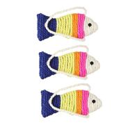 UPKOCH 3 Piezas Rascadores para Gatos Forma de Pez Tablero de Sisal Colgante Pequeño Protector de Muebles y Alfombra de Arañazos para Gatitos Material Duradero Color Color Aleatorio