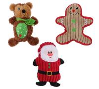 UPKOCH 3 Piezas Toys de Perros de la Serie de Navidad Juguetes para Masticar Perros Felpa morder chirriador Cachorro Juguete masticable para Perros de Navidad Juguete de Mascota
