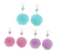 UPKOCH 3pares Pendientes Colgantes De Bolas De Peluche Divertidos Para Mujer Diseño Creativo y Cómodo Para Uso Diario y Ocasiones Obsequios