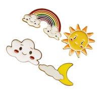 UPKOCH 4 Broches Decorativos de Aleación Formas de Sol Nube y Arcoíris para Ropa de Mujer Estilo Delicado y Portátil para Muchas Fiestas y Bodas Varios estilos