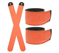 UPKOCH 4 Piezas Correa De Tobillo De Caballo Led Luces Faros para Zapatos Brazalete Reflectante Iluminar Pulseras Brazalete con Gran Visibilidad Luces para Correr De Noche Paño Orange