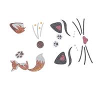 UPKOCH 4 Piezas Pegatinas de Cara de Animales Brillantes para Fiestas Unidades con Diseño de Gato y Adhesivos con Purpurina para Maquillaje Facial y Decoración Cumpleaños y Carnavales