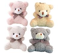 UPKOCH 4 Piezas Peluche con Lazo Muñecos de Peluche Kawaii para Mochilas Colgantes Suaves y para Llaves y Bolsos Decoración Animal Cartoon