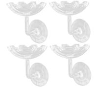 UPKOCH 4 Piezas Plato de Alimentación de Camarones Transparente con Ventosa Comedero Práctico Acuarios y Reptiles Soporte de Comida Acuarios Alimentador de Plástico Duradero