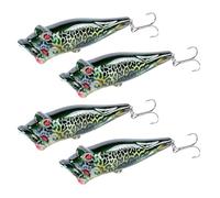 UPKOCH 4 Piezas Señuelos de Pesca Flotantes Swimbait Cebo Artificial Boca Grande para Agua Dulce y Salada Realista para Lubina y Pescadores