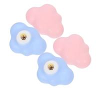 UPKOCH 4 Piezas Tiradores de Cajón de Cerámica Forma de Nube Rosa, Resistentes y Fáciles de Instalar, Ideales para Ambientación de Habitaciones Infantiles y Muebles de Guardería
