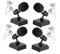 UPKOCH 4juegos Micrófonos Mini con Fundas y Soportes para Cantantes para Teléfonos y Laptops