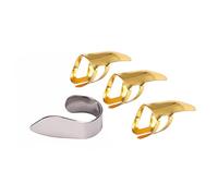 UPKOCH 4piezas Púas De Guitarra Inoxidable Diseño Elegante De Pulgar Plateada Dedo Doradas Para Guitarra y