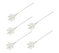 UPKOCH 5 Piezas Flores Artificiales Alta Realidad de Plástico de Gypsophila White y Fácil Almacenamiento para Decoración de Bodas y Arreglos Hogar