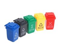 UPKOCH 5 Piezas Miniatura Cubos de Basura para Exteriores Mini Contenedores de Reciclaje Portátiles para Decoraciones de Casas de Muñecas y Paisajes Miniatura