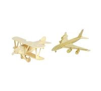 UPKOCH 5 Piezas Puzzle de Madera para DIY Aviones y Barcos Modelo Educativo Manualidades Seguro y Pulido para Desarrollo Coordinación Mano-Ojo