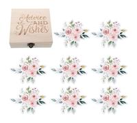 UPKOCH 50 Tarjetas Dobles para Shower con Consejos y Predicciones para Bebés, Caja de Madera para Recuerdos, Juego Interactivo para Fiestas y Suministros de Obsequio Recién Nacido