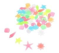 UPKOCH 50 Unidades Piedras Noctilucentes para Acuario Multicolor, Rocas de Resina Brillantes para Decoración de Peceras y Jardines, Grava Compacta Temática Oceánica para Estanques y Color