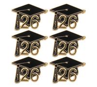 UPKOCH 6 broches de graduación: insignias para birrete de graduación - Pines de solapa de 2026 para estudiantes y profesores - Joyas para el último día de clases - Recuerdos para fiesta de