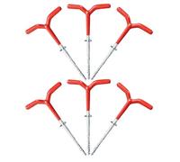 UPKOCH 6 Clavos Espirales para Pesca en Hielo Estacas Metálicas Resistentes de 17.5 Cm para Refugios y Tiendas de Campaña Tornillos para Anclajes de Hielo de Invierno Antióxido