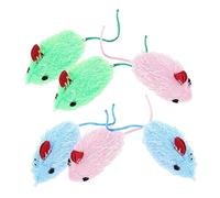 UPKOCH 6 Juguetes De Peluche para Gatos Ratón De Piel Juguete Interactivo Suave Y Peludo para Interior Gatito A Granel