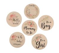 UPKOCH 6 Piezas Tarjetas de hitos para bebés decoración habitación bebe regalos shower cartel de bienvenido recién nacido signo de nacimiento recién nacido emblemas pegatinas chica