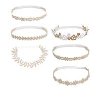 UPKOCH 6piezas Diademas Elásticas De Encaje Floral Para Niñas Pequeñas Accesorios Suaves Para Bebés Regalo Para Cumpleaños y Princesas Cintas De Cabeza Cómodas y Elegantes