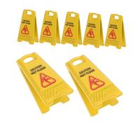 UPKOCH 7 Piezas Miniature Dollhouse Wet Floor Safety Warning Signs Alloy Decorative Caution Notices For Fairy Garden Educational Toy