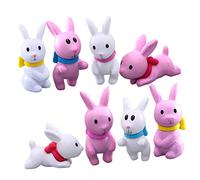 UPKOCH 8 Piezas figuritas de conejitos en Miniatura Conejito Feliz Relleno Felpa pequeño Conejo Adornos de Conejito decoración de Conejito en Miniatura plastico PVC Color Aleatorio