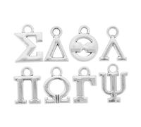 UPKOCH Accesorios De Letras Griegas 8 Dijes De Metal Para Collares y Llaveros