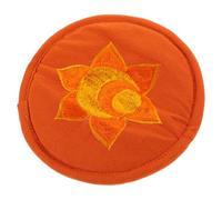 UPKOCH Almohadilla Redonda Bordada Hecha a Mano para Cuenco Sonoro Budista, Tamaño Mediano 16 Cm, Color Naranja, Tapete Decorativo Religioso para Cuencos de Canto y Varios estilos