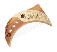 UPKOCH Arpa Lira De Madera Maciza De Cuerdas Llave De Afinación Para Niño Niña y Amantes Música Acabado Pulido y Colores Surtidos