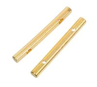 UPKOCH Barra de Retención de Cuerdas de Metal para Guitarra Eléctrica, Juego de 2 Piezas Doradas, Compatible con Sistemas de Trémolo Simple y Doble, Accesorio para Puente y Clavijero,