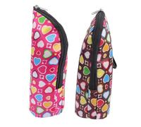 UPKOCH Bolsas Térmicas para Biberones y Botellas De Leche para Ñiño, Portátiles y Aislantes, Estilo Bolso Asa De Poliéster, Ideales para Viaje y Paseo, Pack De 2 Unidades (Rosa y Marrón