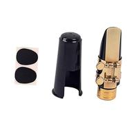 UPKOCH Boquilla De Saxofón Alta Juego De Accesorios Con Parche y Almohadillas Boquilla De Reemplazo Con Anillo De Para Saxofonistas Negro y Dorado
