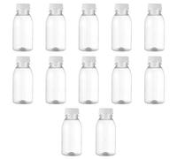 UPKOCH Botellas vacías para leche con tapa, 12 unidades, de plástico, 250 ml, para leche, para deporte, smoothies, zumo, yogur, batidos