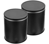 UPKOCH Botes Sellados 2Pcs Tea Tin Canister with Lids Mini Tea Box Round Metal Tins Tinplate Tea Jar for Tea Coffee Candy Spices Candle Storage Container (Black)