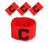 UPKOCH Brazalete de Capitán Fútbol Profesional Rojo, 4 Unidades Resistentes al Desgaste, Banda Cómoda y Antideslizante para Entrenamiento y Partidos de Equipo