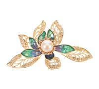UPKOCH Broche de Flor de Loto con Perlas y Cristal para Bodas Alfiler Metálico Decorativo Elegante para Vestidos Sombreros y Solapas Joyería Femenina para Novias y Eventos Especiales