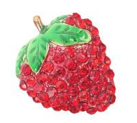 UPKOCH Broche de Fresa Gemas de Imitación, Pin Decorativo para Mochilas, Broche de Solapa para Mujer, Accesorio de Moda en Metal Plateado, Adecuado para Ropa y Bolsos, Tamaño Mediano