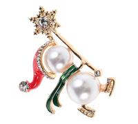 UPKOCH Broche de Muñeco de Navideño con Esmalte Perlas y Pedrería Alfiler Decorativo para Solapas de Abrigo y Accesorios de Ropa Festiva para Mujer y Hombre