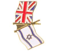 UPKOCH Broche de Solapa Metálico Bandera Israel y Reino Unido Pin Decorativo Resistente de Aleación de Zinc Diseño Ligero y Portátil para Mostrar Patriotismo Fiestas y Eventos Nacionales