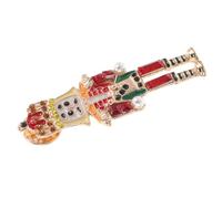 UPKOCH Broche de Soldado Cascanueces Rojo Gemas de Imitación Pasador Decorativo para Ropa Sombreros y Bufandas Accesorio Divertido para Mujer en Fiestas y Eventos