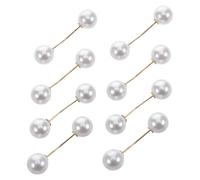 UPKOCH Broches De Perlas Para Ropa Mujer, Imperdibles De Seguridad Anti-exposición, Alfileres Fijos De Metal Cuentas Blancas, 8 Piezas, Protección Invisible Para Vestidos y Camisas