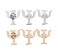 UPKOCH Broches Símbolo de Psicología Psi, Prendedor de Solapa de Aleación Metálica, Broches Decorativos Dorados y Plateados, Mujer, para Ropa y Mochilas, Set de 6 Piezas (3 Dorados 3