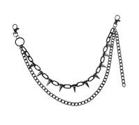 UPKOCH Cadena Para Pantalones Punk De Doble Capa Metálica Con Tachuelas, Accesorio De Hip Hop Para Hombres, Estilo Gótico, Uso Urbano Calle, Color Plateado, Largo Estándar