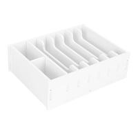 UPKOCH Caja de Almacenamiento Multifuncional en Madera Pulida Lisa 8 Compartimentos para Oficina y Caja Registradora, Organizador de Billetes y Monedas