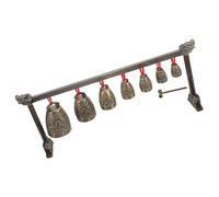 UPKOCH Campana Antigua China De Percusión Manual Instrumento Musical De Aleación De Zinc Vintage 7 Campanas Redondas Capa Para Decoración y Práctica Musical