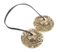 UPKOCH Campana Tibetana De Latón Tingsha Doble Dragón, Instrumento De Percusión Manual Para Meditación y Yoga, Címbalos De Oración Sonido Puro y Afinado, Gong Feng Shui Para Relajación