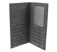 UPKOCH Cartera Larga Ultradelgada para Hombre Negra, Tarjetero Múltiples Ranuras para Tarjetas y Ventana de Identificación, Billetera de Cuero Sintético para Uso Diario y Formal