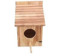 UPKOCH Casa de Pájaros de Madera Rústica Colgante Nido para Exterior Comedero Seguro para Gorriones y Aves Pequeñas Decoración Jardín y Regalo Cumpleaños