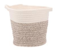 UPKOCH Cesta de Almacenamiento Tejida a Mano Asas, Algodón, 20 CM | Diseño Plegable y Textura Artesanal, Estilo Rústico Minimalista, para Ropa, Oficina y Pasillo