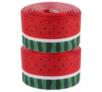 UPKOCH Cinta de Grosgrain Estampado de Sandía para Envolver Regalos y Decoraciones de Verano, 2 Rollos de Poliéster Borde Alambre y Diseño Vibrante
