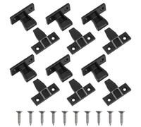 UPKOCH Clips para Frentes de Cajón Falsos de Nylon Negro Construcción Sólida en Ángulo Recto, Instalación Fácil para Montaje de Muebles en Armarios y Paneles, Paquete de 10 Piezas